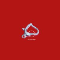 Vente en gros de composants de bijoux plaqués argent 925, fermoir en forme de cœur angulaire, connecteur de bijoux de haute qualité, fabrication de bracelets et de colliers StarPaGo