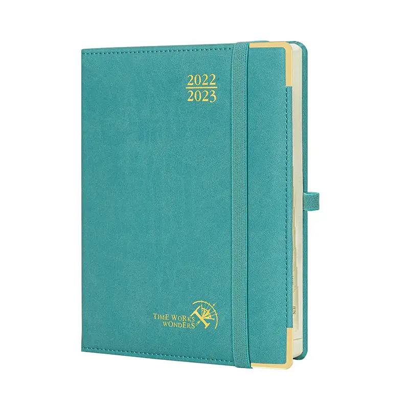 Fornitore di fabbrica cancelleria copertina rigida A5 journal stampa personalizzata agenda settimanale business notebook con portapenne