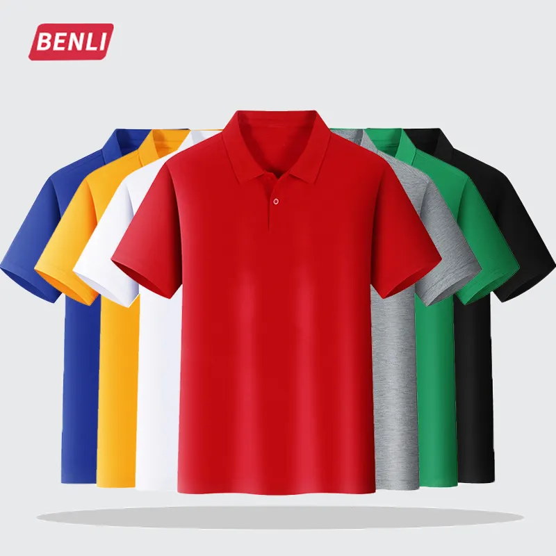 T-shirt polo in cotone poliestere personalizzata Casual t-shirt polo da uomo con logo personalizzato stampato