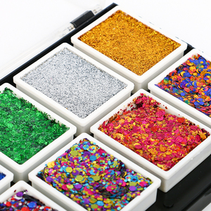 Bling Shinning Gleam Glitter Cream Pallet para el cuerpo del cabello Maquillaje que brilla en la noche Negra - Product Image 3