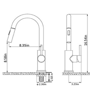 Vòi bếp hiện đại chức năng kép phun một tay kéo xuống phun gốm van bệnh viện sử dụng công nghệ phun sạch điện - Product Image 2