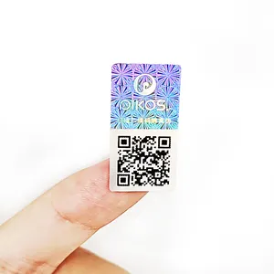 Pemasok stiker hologram aman dengan angka, stiker hologram topi kode Qr