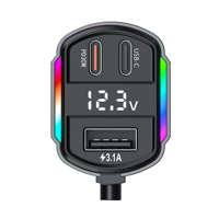 Alimentation universelle pour véhicule à charge rapide, moniteur de tension à fil spiralé, lumière RGB, multi-ports pour téléphone portable et tablette Samsung