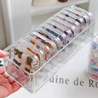 Boîte en plastique acrylique transparente pour ongles pressés, bracelets, bijoux, emballage vide, nouvelle boîte de rangement et d'exposition personnalisable