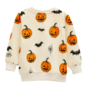 2025 automne <span class=keywords><strong>Halloween</strong></span> enfants <span class=keywords><strong>sweat</strong></span> pour tout-petits garçons décontracté col rond haut avec dessin animé imprimé sweats - Product Image 2
