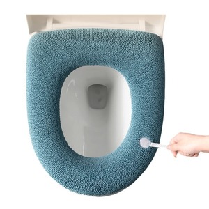 Thickened Toilet Seat Cover Nordic Gray Beige Green Fiber All Season Plush Cushion Warm Household Mat - Product Image 4