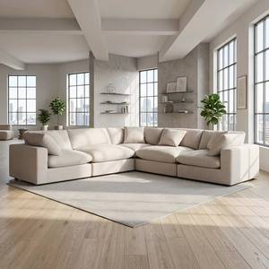 Conjunto de sofá seccional modular grande, reversible, con cojines, diseño en forma de L, adecuado para salas de estar, centros comerciales y - Product Image 6