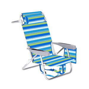 Bán buôn có thể điều chỉnh ngoài trời Ba lô bãi biển trại ghế trọng lượng nhẹ bền Oxford kim loại vải ghế di động có thể gập lại uống - Product Image 1