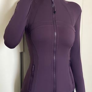 Nouvelle veste de sport <span class=keywords><strong>LULU</strong></span> à col montant Defina, coupe ajustée, séchage rapide, fermeture éclair intégrale, manches longues, couleur unie, pour femme - Product Image 3