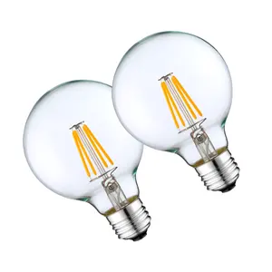 G80/G25 LED Bulbs Edison Vintage Light Bulbs Dimmable 2W -8W Natural White 100lm/W Clear Amber Glass Antique Globe E26