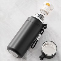 Thermos à double paroi isolé sous vide, grande capacité, infuseur à thé, poignée, bouteille d'eau portable en acier inoxydable pour le camping, pour hommes