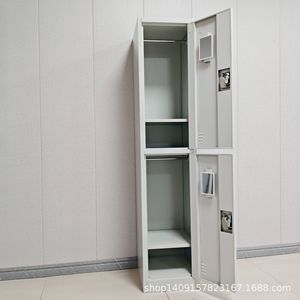 ตู้เก็บของโลหะสองบานพร้อมกุญแจ แบบตั้งพื้น รูปทรงสี่เหลี่ยมผืนผ้า 2 ชั้น สำหรับพนักงาน ใช้ในสำนักงาน - Product Image 4