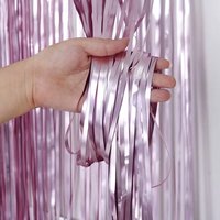 Tirai Rumbai Foil Metalik 1*2M Warna Emas Matte, Tirai Foil Hujan, Dekorasi Latar Belakang Pernikahan, Tirai Sutra Hujan