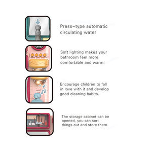 Juego de juguetes de lavabo de simulación con circulación automática de agua, luces, música, rojo, verde, regalo para niños de aprendizaje temprano - Product Image 5