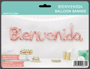Escritura combinada en español, Bienvenido a casa a <span class=keywords><strong>la</strong></span> <span class=keywords><strong>fiesta</strong></span>, Globo Mylar, globo de bienvenida, decoración de <span class=keywords><strong>fiesta</strong></span> en casa para bebés - Product Image 6