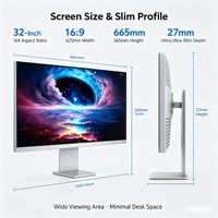 Nouvel écran de jeu HDR ultra-clair et brillant, 32 pouces, 6K, écran plat IPS en aluminium, design Retina, bureau