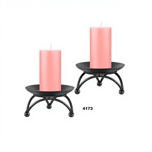 Iron Pillar Candle Plate 2.5inch Decorative Small Candle <b>Stick</b> Holder Fit <b>Led</b> & Wax Candles for Wedding - Product Image 1
