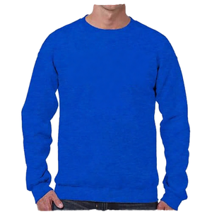 <b>Men</b> Sweatshirt 320gsm <b>Navy</b> Blue Crewneck 100% Cotton <b>Fleece</b> solid color Custom Logo Embroidery Private Label Wholesale Apparel - Product Image 1