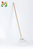 Râteau à feuilles de jardin en acier inoxydable à 16 dents, outils agricoles durables, râteau manuel pour le nettoyage des pelouses et des jardins, râteau de nivellement du terrain, nettoyage des feuilles
