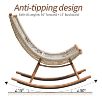 Fauteuil à bascule moderne Meiqi avec repose-pieds, structure en acier carbone résistant aux intempéries, durable, portable, écologique, pour salon et chambre