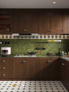 אריחי פסיפס פורצלן מצוירים ביד מסדרת אורורה לעיצוב קירות פנים של פארקים וחצרות, עמידים בפני חומצה ולא מחליקים - Product Image 2