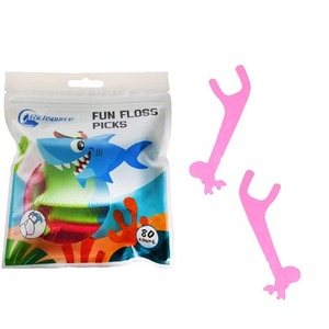 OEM Custom cartoon bambini non tossico per la cura orale dentale filo interdentale portatile Flosser Dispenser Pick per denti sani - Product Image 3