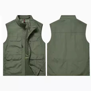 Chaleco deportivo para exteriores, ropa de trabajo fina y transpirable de fibra de poliéster negra para pesca y fotografía - Product Image 4