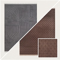 Tapis en velours polyester tissé à la machine, à poils longs, adapté aux animaux domestiques, moderne, de luxe, pour salon, facile à nettoyer, antidérapant, pour sol domestique, 10 mm, jacquard