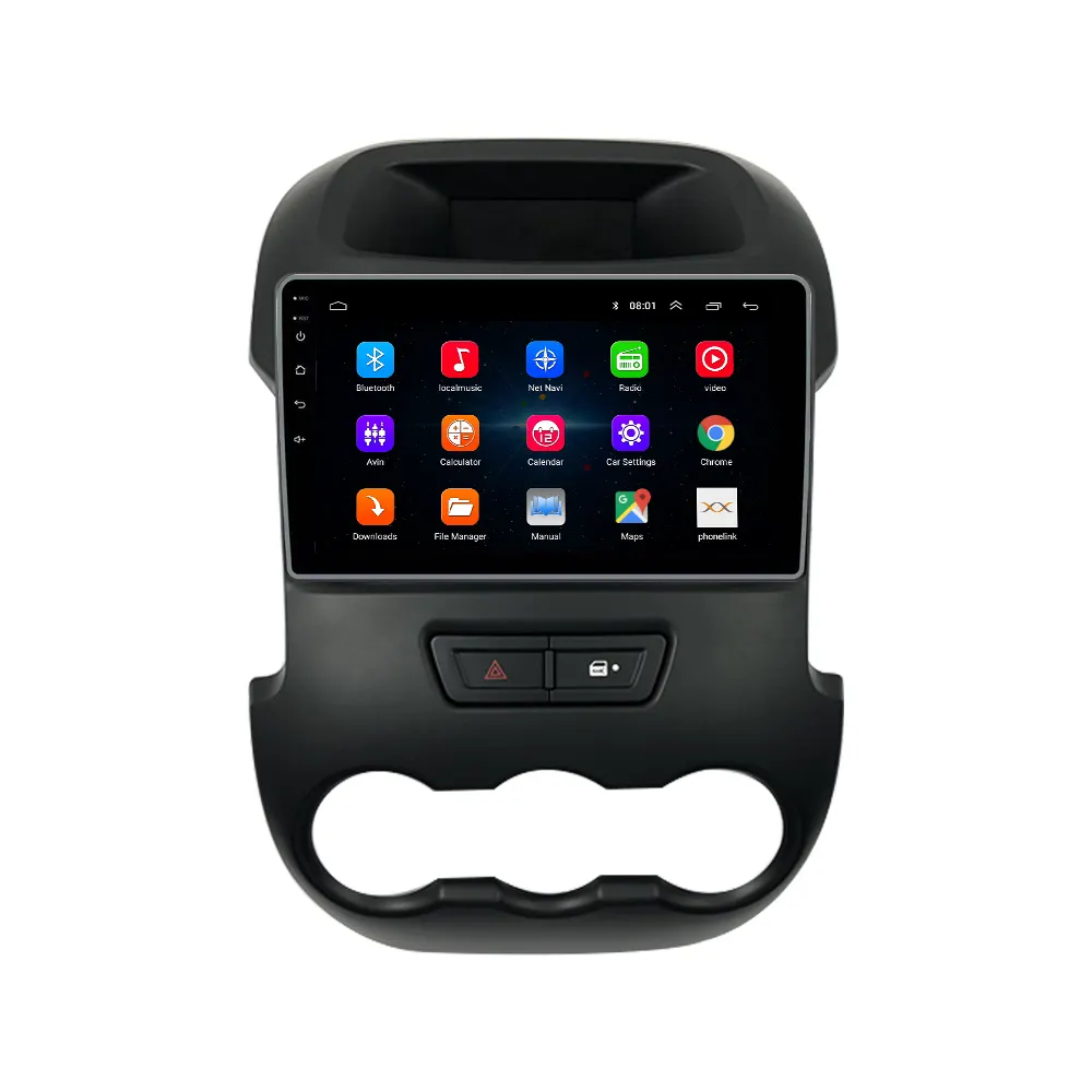 สําหรับFord Ranger 2011-2016 Headunitอุปกรณ์คู่ 2 Din Octa-Core QuadรถสเตอริโอนําทางGPS Carplay Androidรถวิทยุ