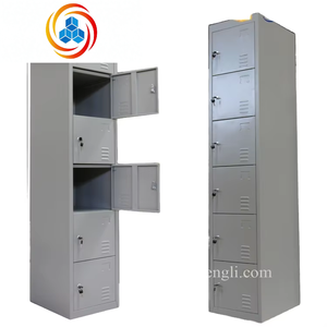 Armoire de rangement en acier à 6 portes / Casier métallique à 6 niveaux / Armoire à 6 compartiments - Product Image 1
