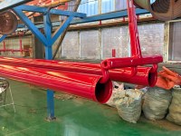 Tuyaux d'incendie galvanisés à chaud et revêtus d'époxy rouge RAL3000, conformes aux normes UL FM, tuyaux d'incendie à gicleurs ASTM A795 A53