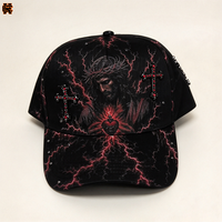 Casquette de baseball à 5 panneaux personnalisée avec broderie Jésus-Christ, imprimé Dobby, doublure en satin, vente en gros