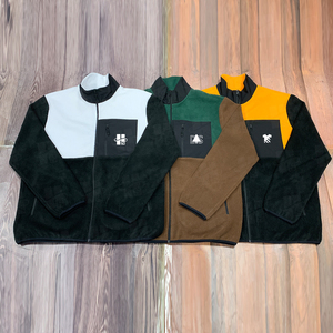Chaqueta polar con cremallera completa al por mayor, casual, con cuello alto, de forro polar grueso, con logotipo bordado personalizado, para exteriores, tallas grandes, para hombre - Product Image 5