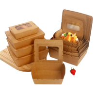 Boîte d'emballage alimentaire en gros avec fenêtre transparente, grande boîte en papier kraft pour gâteaux et bentos