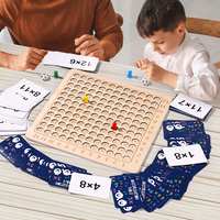Jeu de société en bois de multiplication en gros, tableau de table de multiplications, dés, cartes flash, jouets éducatifs mathématiques pour enfants du primaire