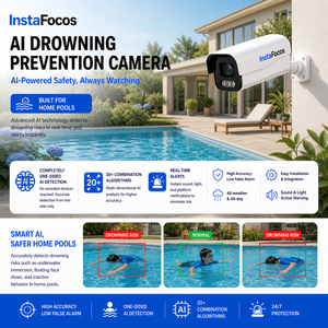 InstaFocos AI Drowning Prevention Bullet <b>Camera</b> Outdoor WiFi <b>IP</b> Network CCTV <b>Camera</b> Waterproof Night Vision for Pool - Product Image 1