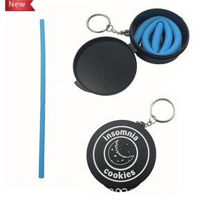 Pailles en silicone réutilisables écologiques pliables jetables, pailles à boire en silicone de qualité alimentaire, accessoires de bar, échantillon gratuit - Product Image 2