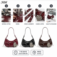 Sac Baguette en PU pour Femme, Tendance Y2K, Sac à Main Porté Épaule ou Sous le Bras, Idéal pour Boutiques et Magasins de Mode