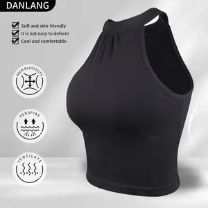 New Design Women's Custom V-Cut Back Yoga Gym Workout Multi Color Cotton/Spandex Vest Fitness Tops Tank Top