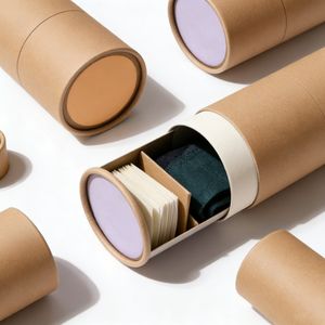 Custom Sample Biodegradable Cylinder Round Packaging Tubes Paper Box Brown Kraft Cardboard Tube <b>Boxes</b> - Product Image 1