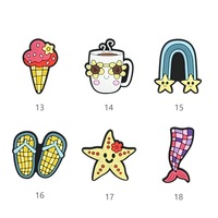 Aksesoris Hiasan Sepatu PVC Motif Bunga Daisy Musim Panas, Lucu, Semangka, Es Krim, Putri Duyung, Papan Selancar, Karet Lunak