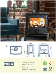 Stufa a Legna Durevole per Riscaldamento Domestico con Termostato Regolabile, Design Moderno ed Ecologico - Product Image 5