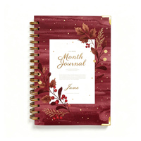 Carnet de notes personnalisé à double spirale avec motif floral, journal mignon à motifs floraux pour la vie quotidienne