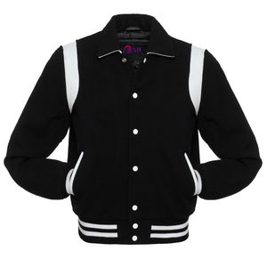 Retro heren zwart grijs honkbal wollen leren streetwear jassen windjack losse jas casual varsity jacks - Product Image 2
