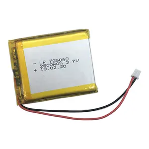 SUNEASE Wall-mountedWholesale Lipo Battery 785060 2500 mAh With PCM From Factory 3.7v 9.25wh Lithium Ion Batteries 3.7 v 2500mah