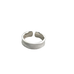 S925 Silver Irregular Opening <b>Ring</b> Geometric Minimalist Unisex Everyday Wear Jewelry - Product Image 5