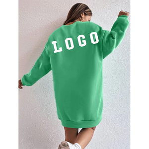 Abito <span class=keywords><strong>Felpa</strong></span> Oversize Personalizzato da Donna, <span class=keywords><strong>Vestito</strong></span> Mini a Maniche Lunghe di Alta Qualità, Abito Casual con Cappuccio - Product Image 2