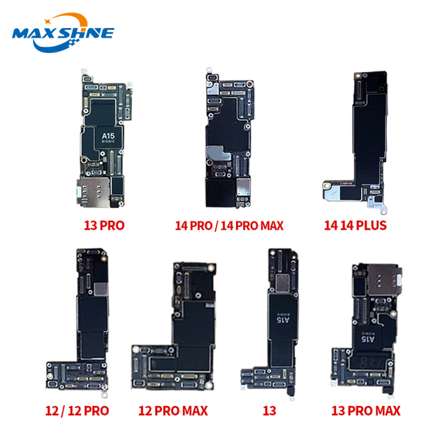 Original Unlocked Motherboard for Iphone 12 13 14 Pro Max 128gb 256gb with Face Id Logic Board Fully Working