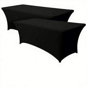 Rectangular Spandex Tablecloth Folding <b>Tables</b> Stretchy Wrinkle Resistant <b>Outdoor</b> Use Wedding Party Gathering - Product Image 2