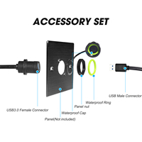 Cable Conector YXY IP67 USB 2.0/3.0 Impermeable, Montaje en Panel, Hembra/Macho, Montaje en PCB, Conexión Rápida Tipo Bayoneta, 1.5A, Longitud Personalizable
